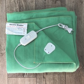 Электропростынь полуторная ELECTRIC blanket 120х155см, байка, зеленая